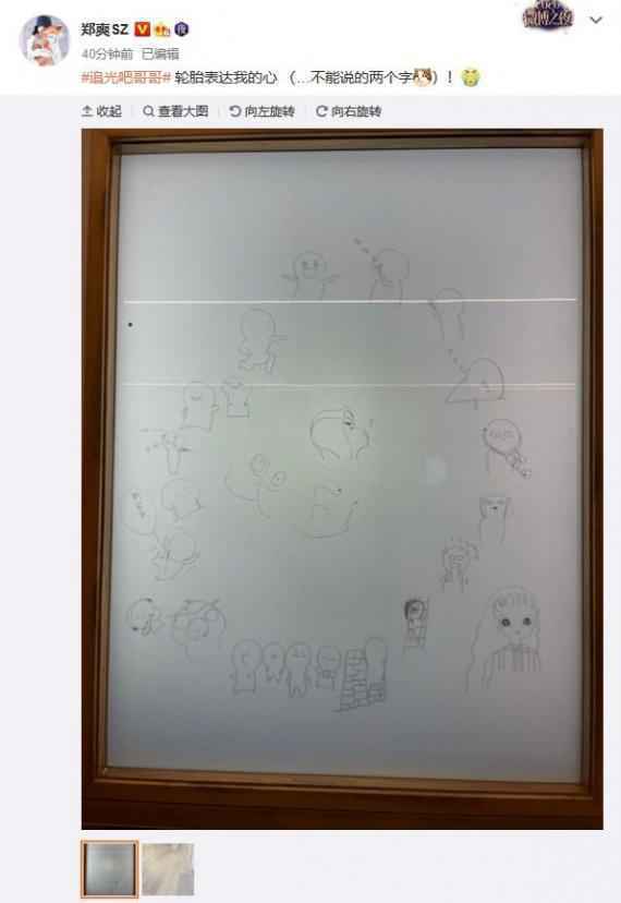 郑爽晒手绘图