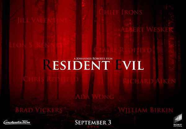 索尼《新生化危机》电影发布首张海报 定档9月3日北美上映