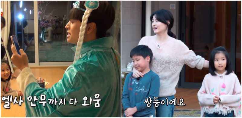 陆星材变身艾莎热唱“LET IT GO”哄李英爱女儿