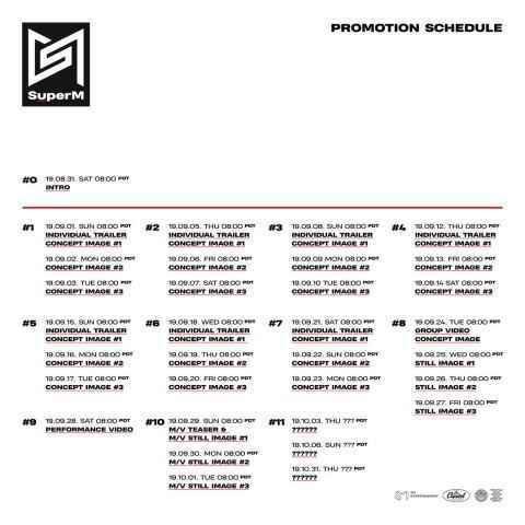 SuperM将於10月4日公开迷你一辑！由李秀满亲自制作 并收录5首魅力歌曲