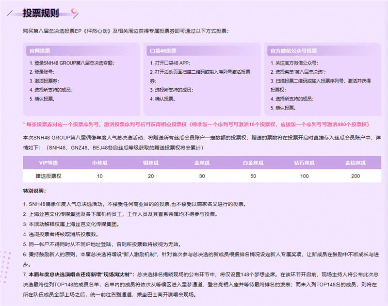 SNH48 GROUP第八届年度总决选6月15日10:00投票通道开启