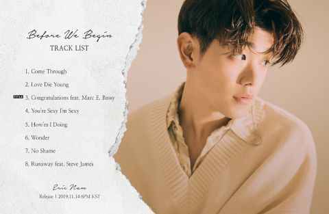 Eric Nam 首度推出全英语专辑 〈Before We Begin〉曲目表公开！