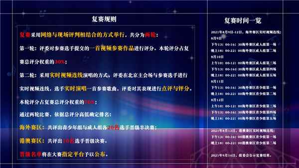 2021“文化中国·水立方杯“中文歌曲大赛复赛正式启动