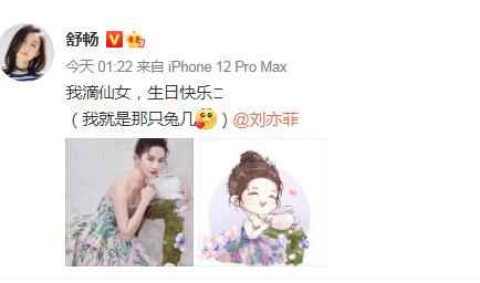 舒畅为刘亦菲庆生