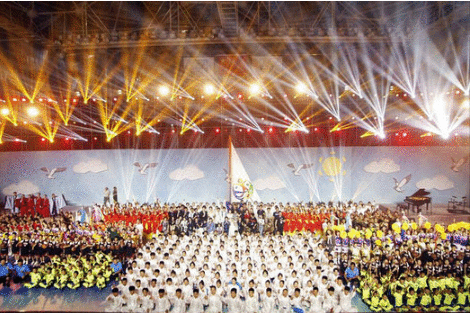 2019世界休闲体育大会年龄最小的推广大使,中国魔指精灵开幕式大放异彩